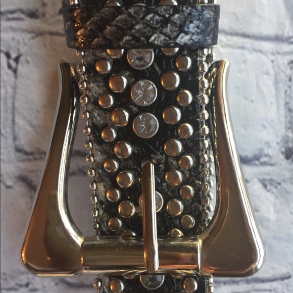 FAUX SKIN PRINT WITH RHINESTONES GREY BELT - Picture 13 of 13